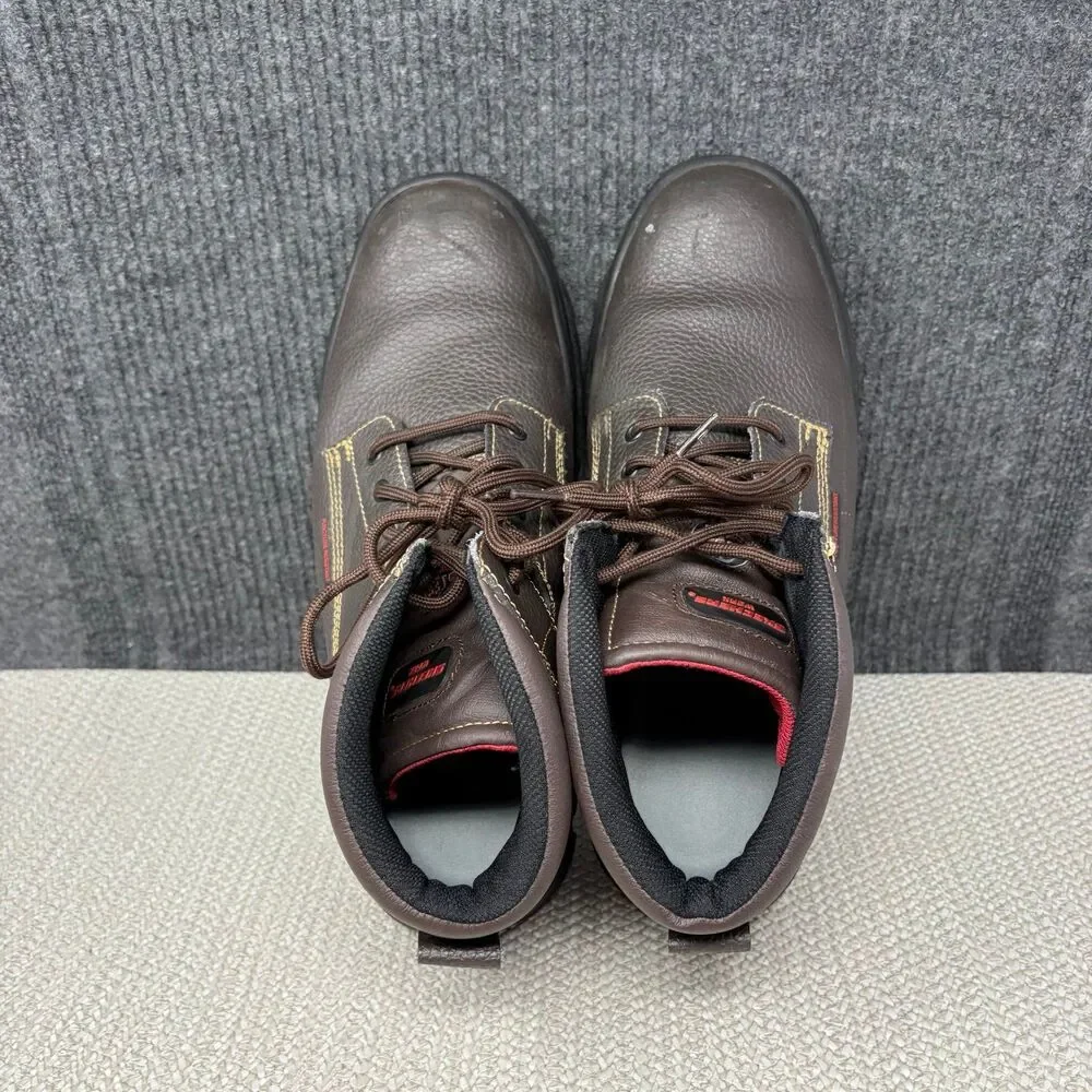 Skechers Burgin Tarlac Steel Toe Puncture Resistant Work Boots Brown Leather 14